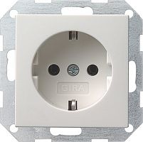Розетка с заземлением без рамки Gira System55 1-м. 16А белый матовый картинка